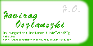 hovirag oszlanszki business card